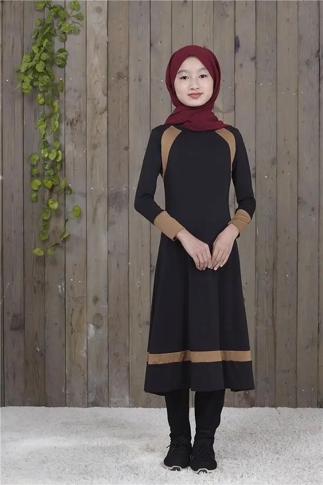wholesale muslim girls Dress Clothing Arab children Muslim Prayer Clothes kids abayas kaftan YMY118