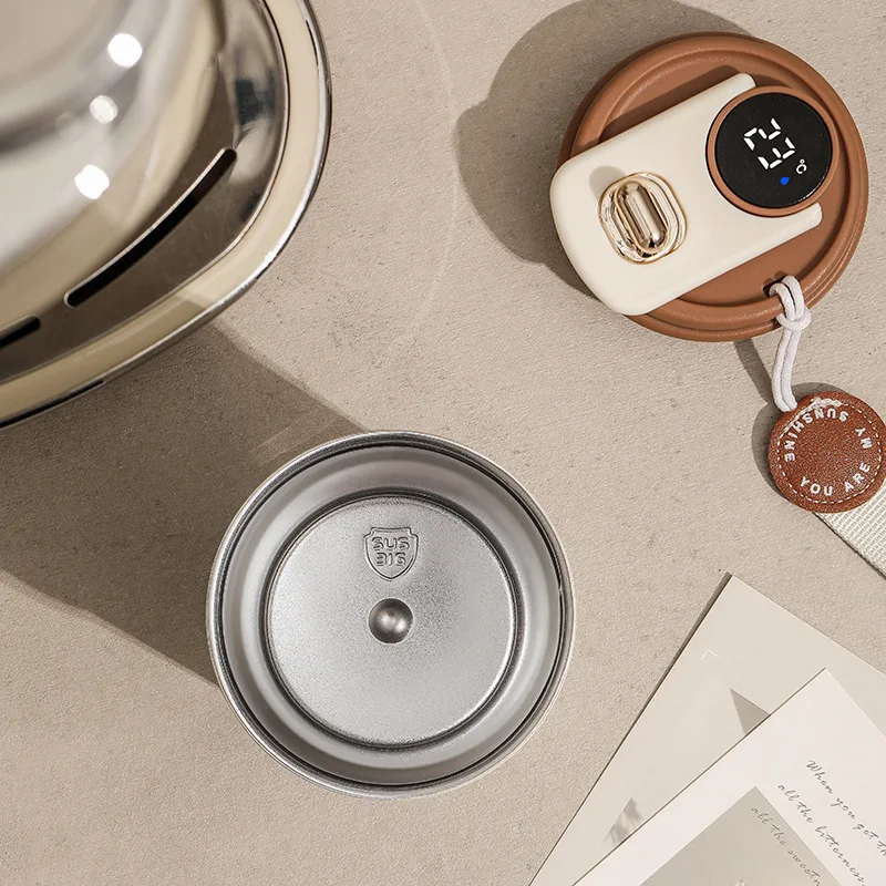 New intelligent temperature display 316 stainless steel insulated cup coffee mug with lid handle customizable logo