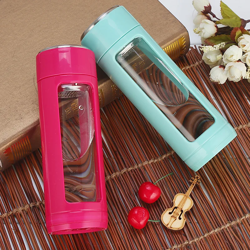 420ml Custom Drinking Water Glass Beverage Bottles private label