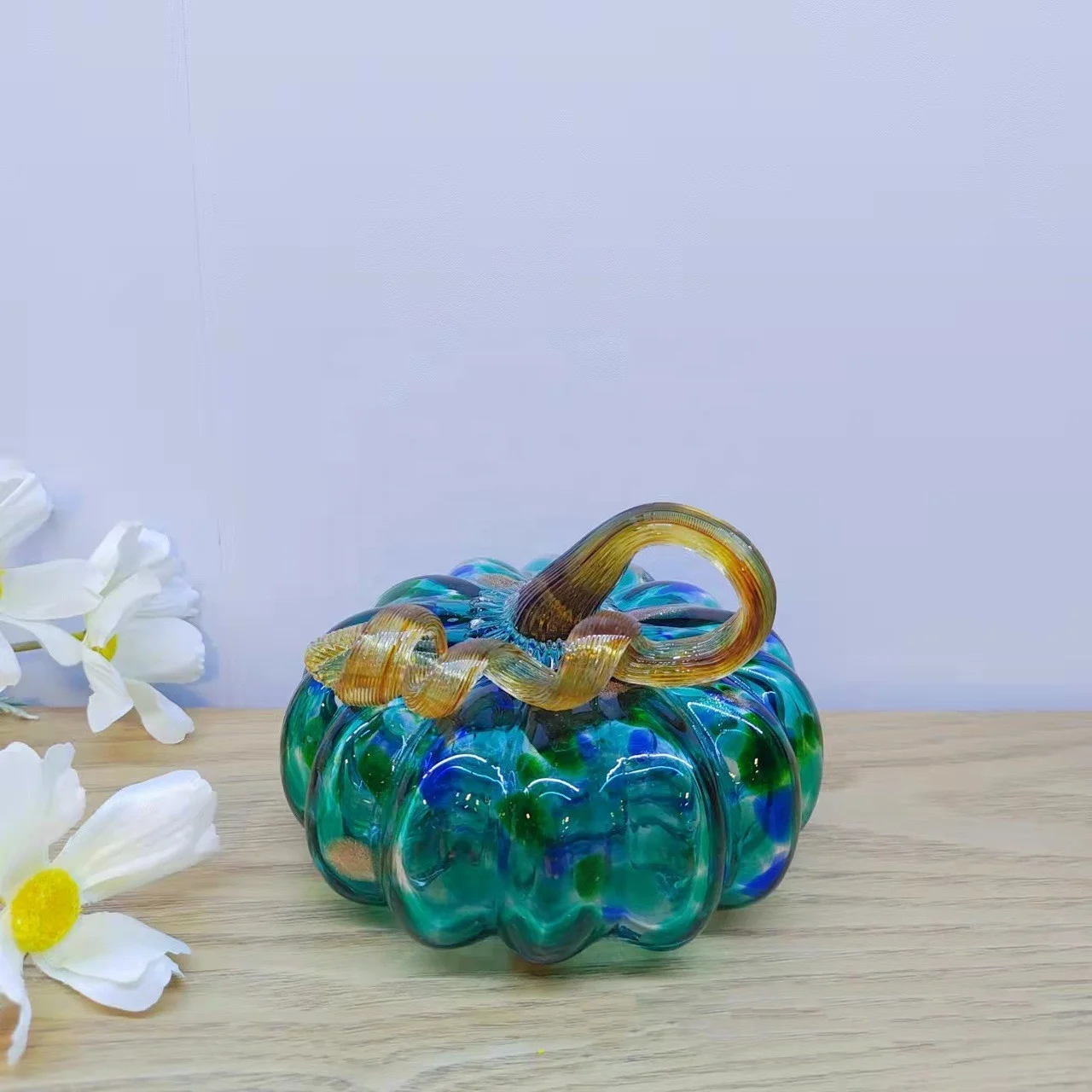 Halloween Gift Desktop Decor Lovely Figurine Colored Murano Glass Pumpkin Fast Shipping Wholesale Creative Europe Hand Made Pink