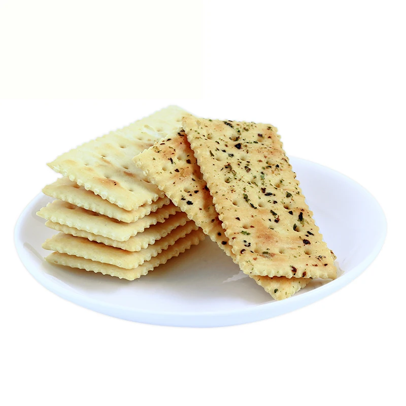 Low sugar low fat Chia Seed Seaweed Flavor Sea salt soda crackers biscuits