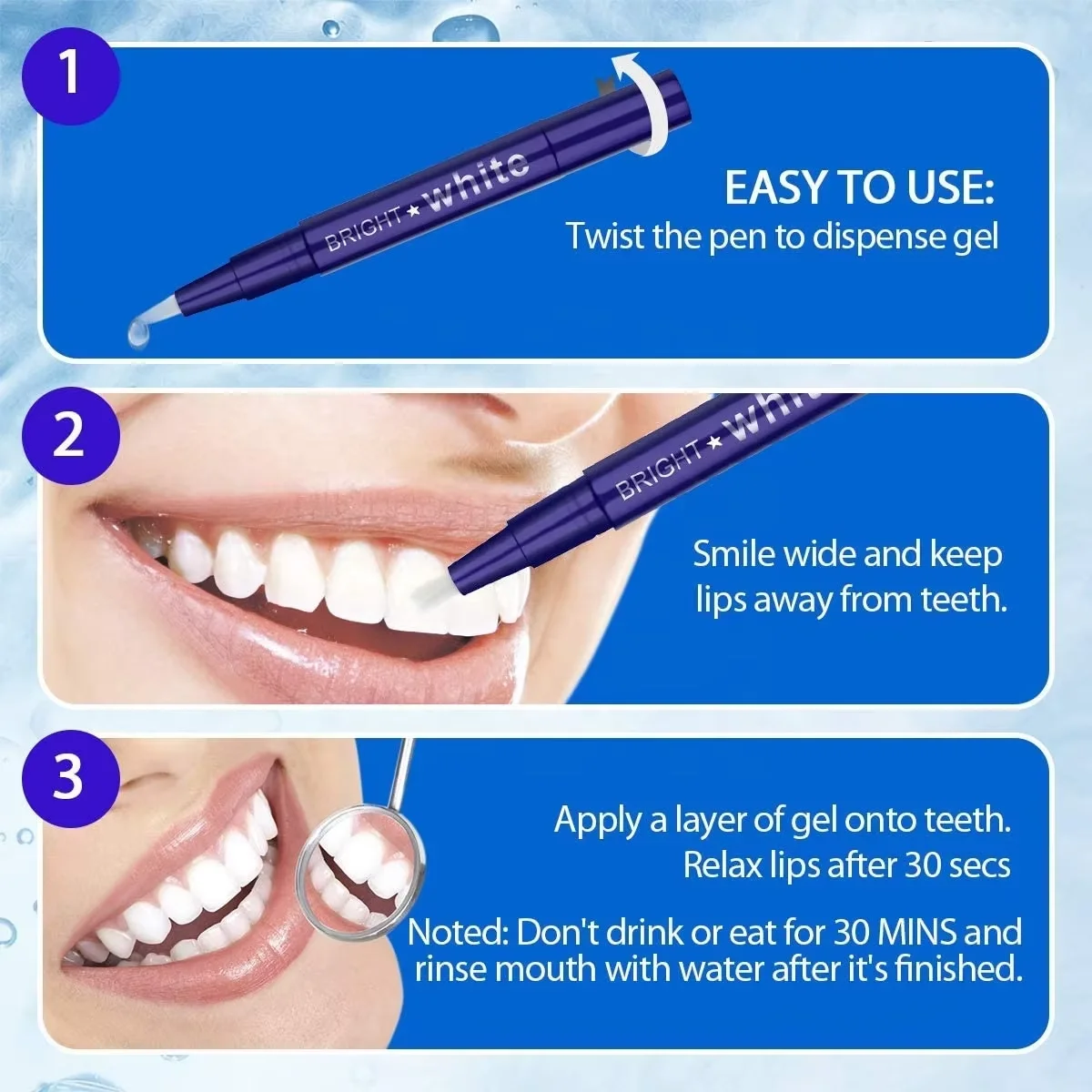 4 Pens Fast Remove Stains Bleaching Gel Carbamide Peroxide Teeth Whitening Pen 35%