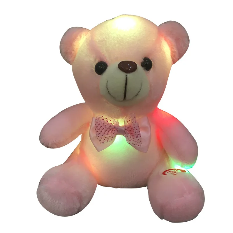 1PC 20/35cm High Quality Luminous Plush Teddy Bear Toys Animal Doll lovely bear animals Best Birthday Gift For kids Baby  HH