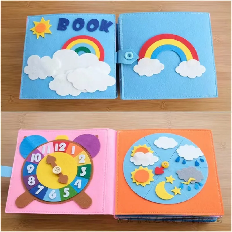 Montessori Early Education Book Busy Board Kindergarten 3d Rainbow Dressing Educational Class Toys for Kids