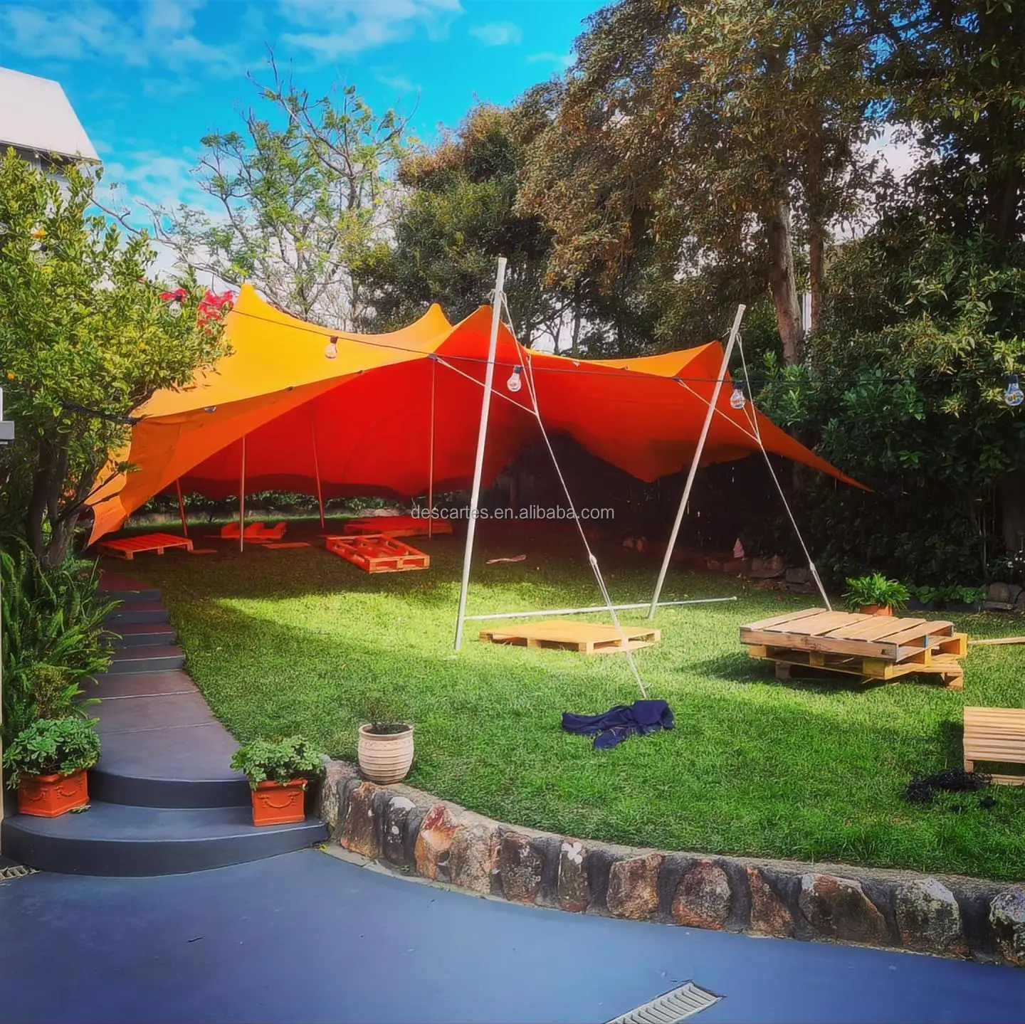 15x15M Beige Marquee Flexible Shade Waterproof bedouin stretch Tent For Parties