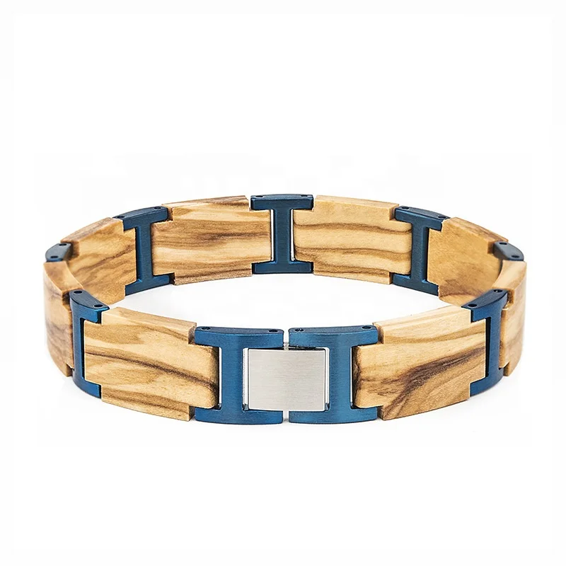 Factory wholesale new fashion watchband stainless steel sandalwood bracelet.