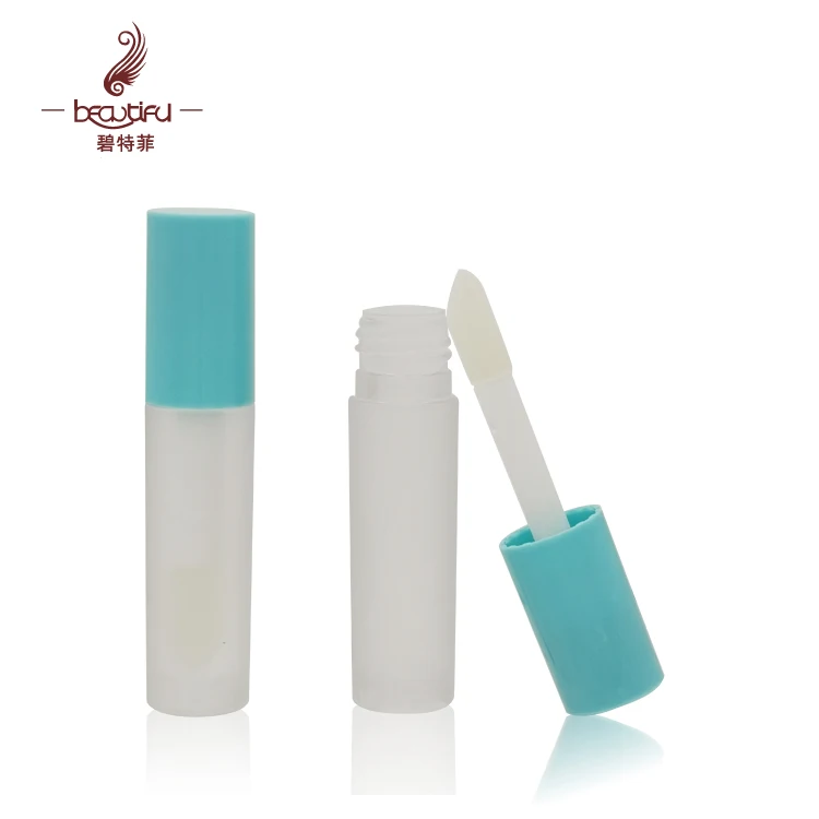Empty 3.9g chubby size conclear/foundation plastic frosted clear bottle/tube/container with thicker rod/wand and big brush