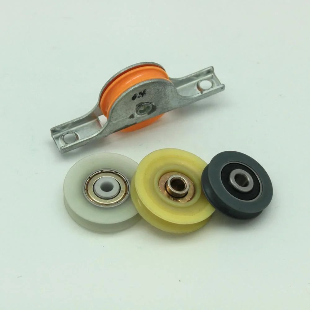 U groove guiding small plastic pulley wheels with bearings  for rail sliding