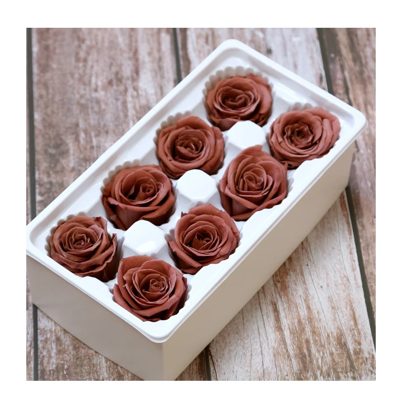 4-5cm Preserved Rose Flowers Immortal Rose Real Touch Flower Head Flowers Artificial Preserved Rose Bud