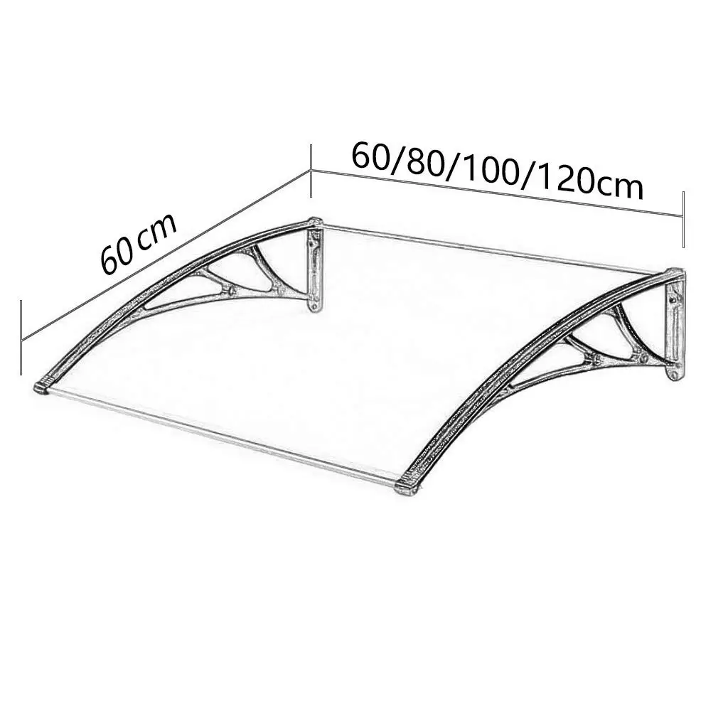 Amas 100*240 см алюминиевый кронштейн навес поликарбонатный передней двери навесы для