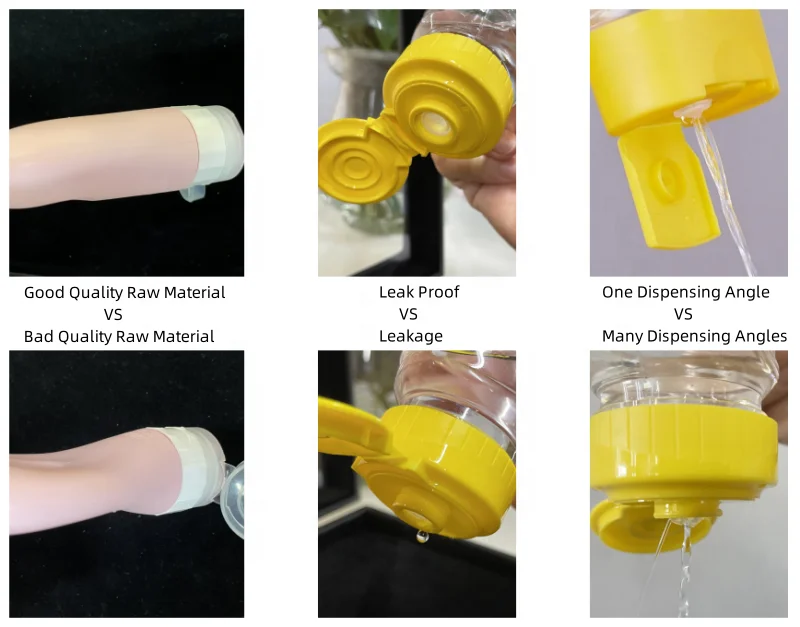 Wholesale 38/400 Plastic Flip Top Cap Lid With Silicone Valve For Sauce Tomato Bbq Ketchup Mustard Squeeze Bottle