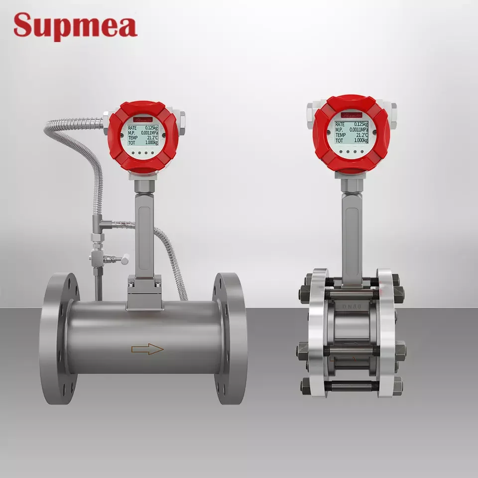 Digital display 4-20mA output steam gas vortex flowmeter with high accuracy