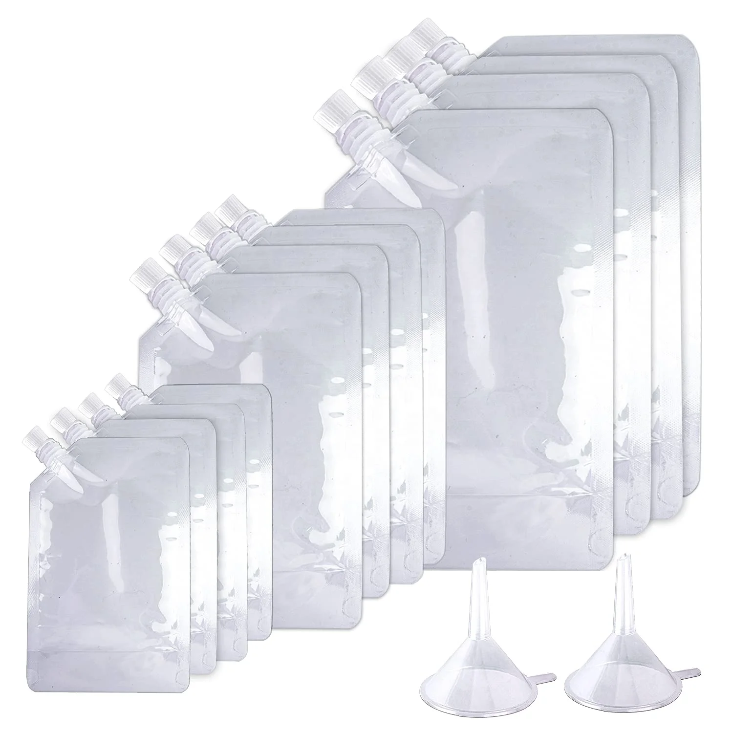 Promotional Clear Stand Up Juices Plastic Liquor Drink Container Take Out Beverage Juice Plastic Flask Bag 100ml