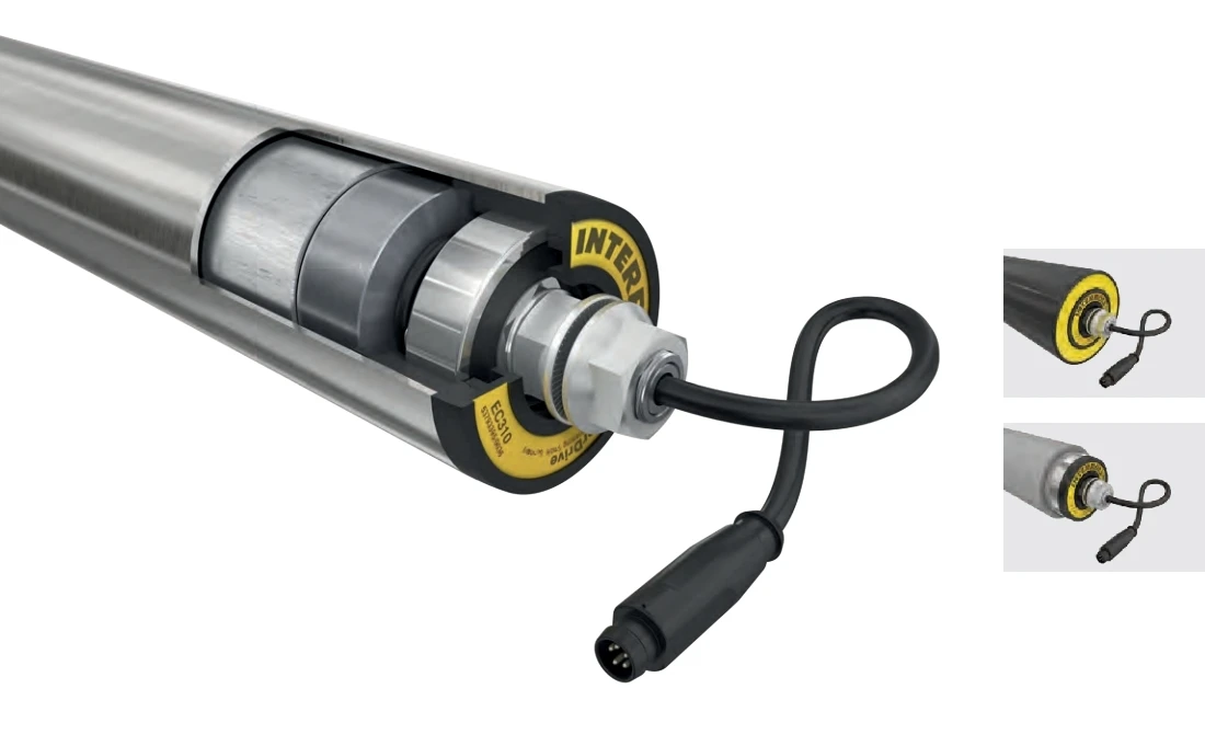 Interroll Miniature Drum Motor EC5000-Round Belt Drive conveyor roller