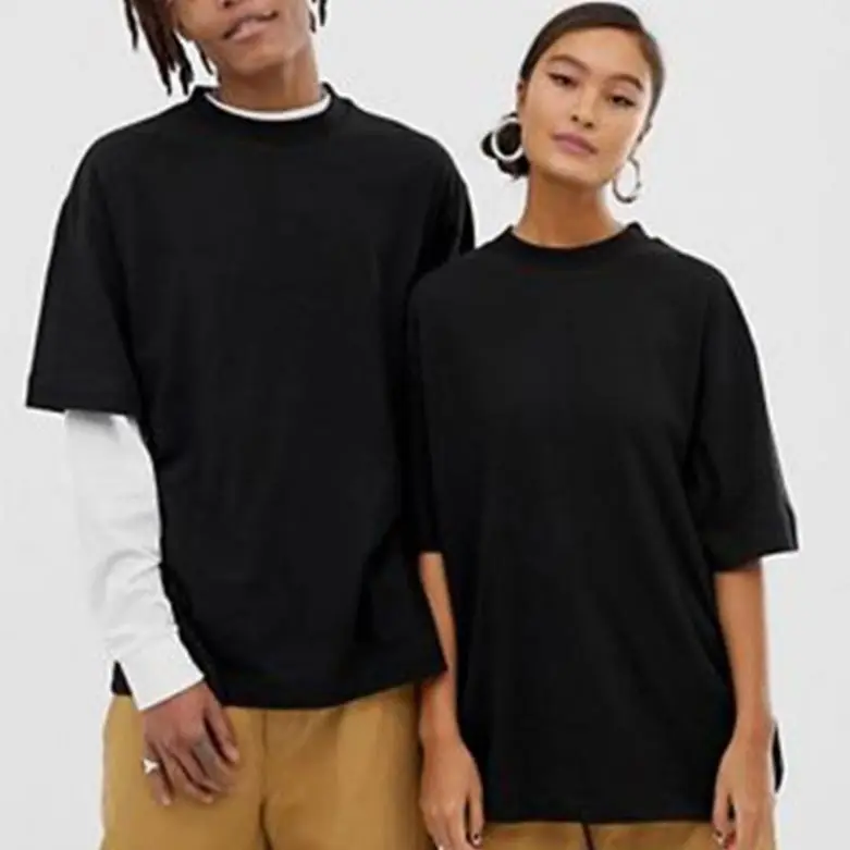 New Styles Black pima cotton tshirt Custom High Quality Heavy Cotton O- Neck Blank Plain T-shirt Oversized
