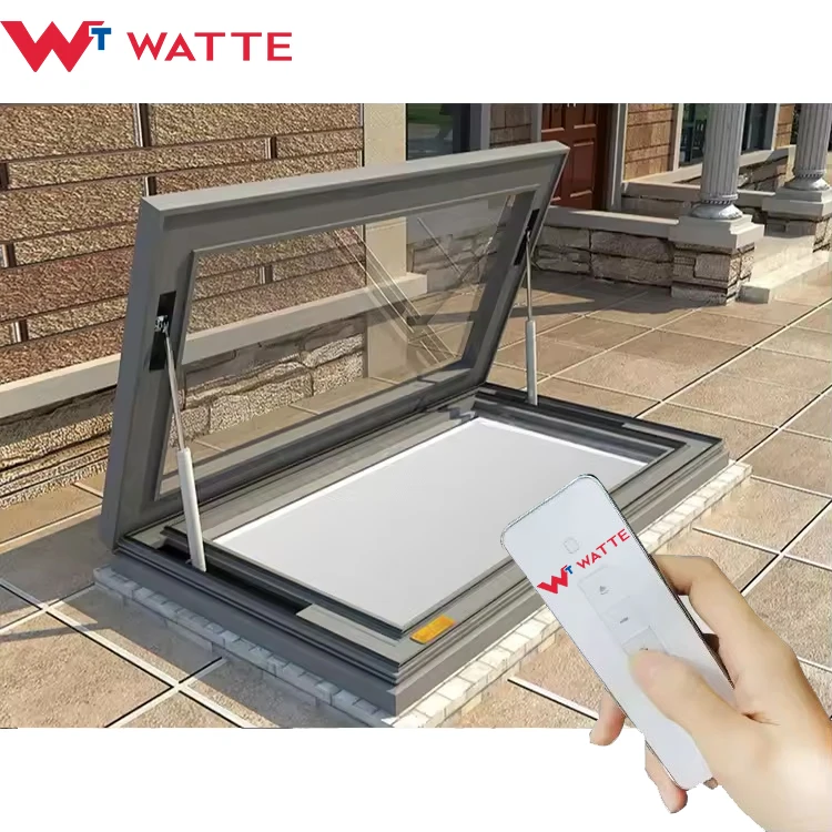 Electric Sky Roof Access Hatches Skylight Ventilation Window Motorised Open Double Glazed Glass Rooflights For Flat Roof