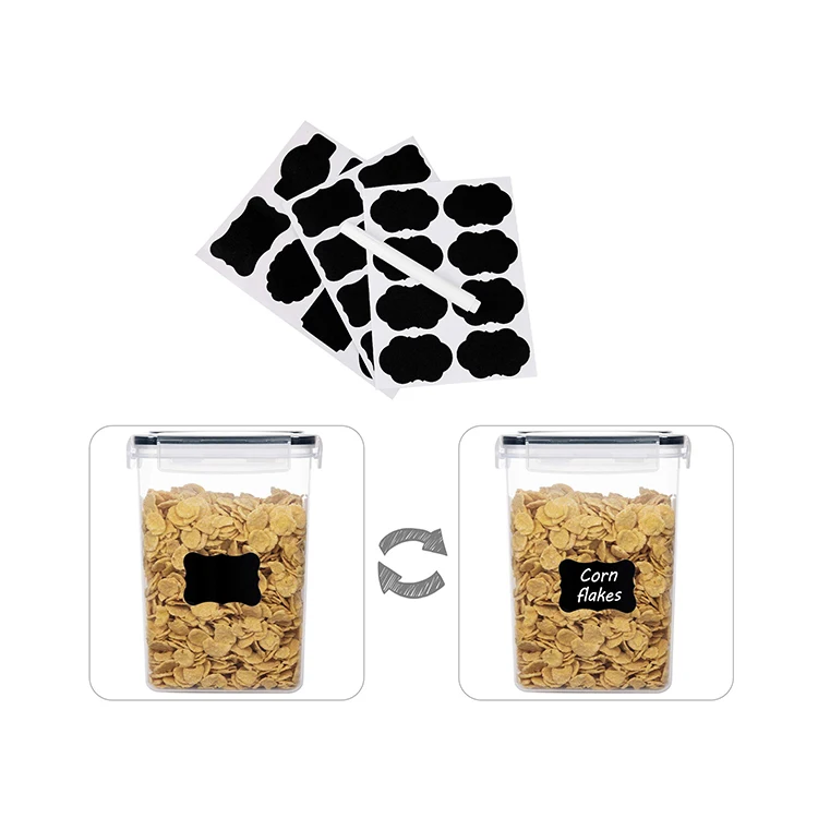 8pcs PP Food Storage Containers Set Kitchen Storage Containers for Flour Sugar and Cereal Plastic Dry Airtight Food Canisters