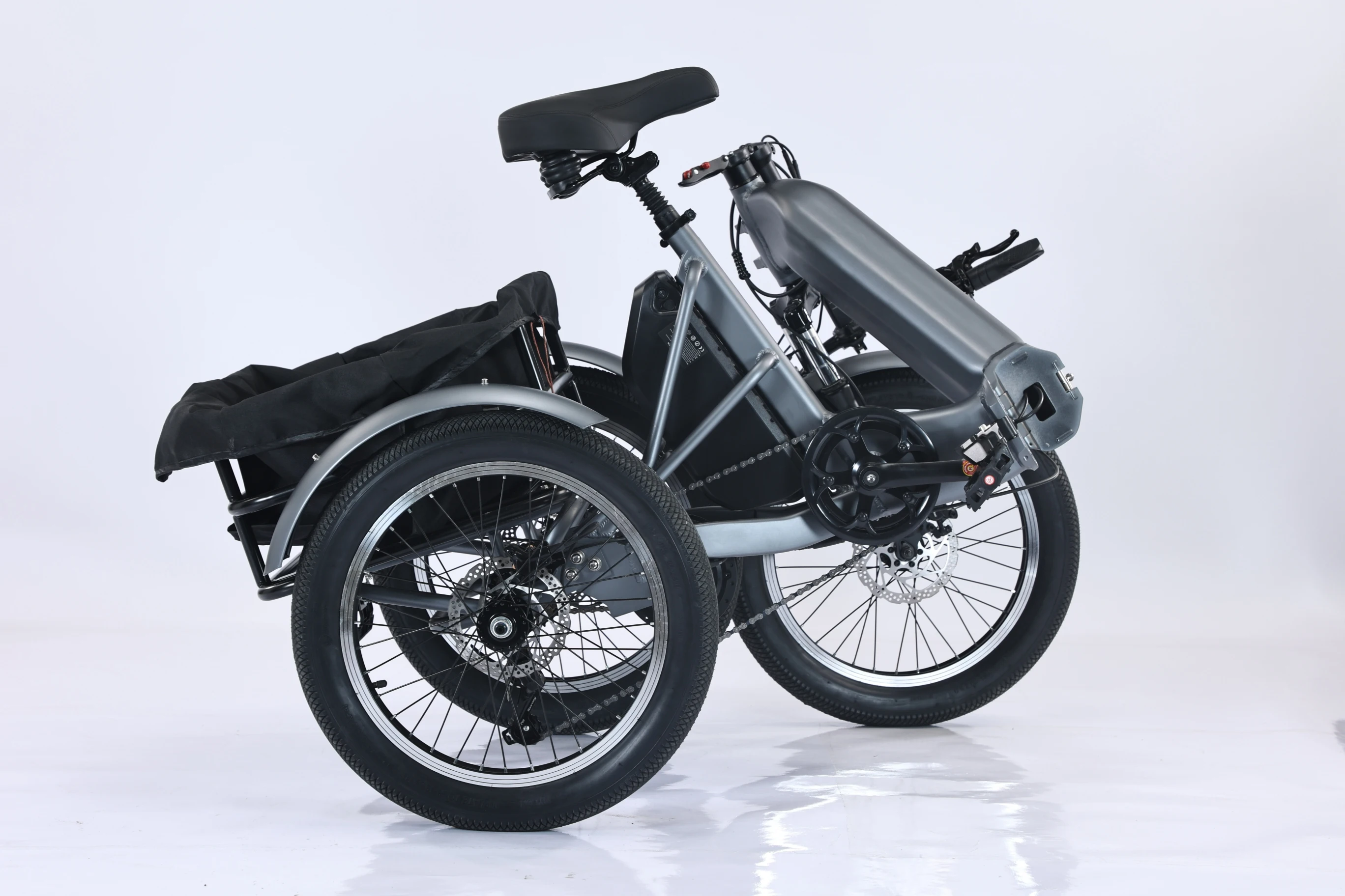 ZUKKA Fat Tire Foldable Rear Drive 48V500W Electric 3 Wheel Tricycle With Dual Battery 48V13A Lithium Battery Tricycles