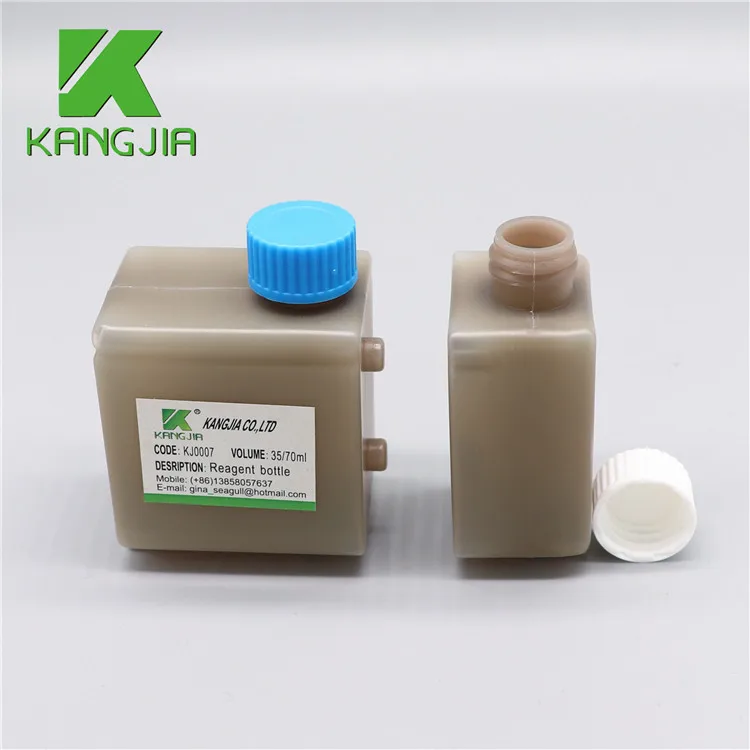 Chinese manufacturer 35/70ml Hitachi 008 combination reagent bottle built-in tube HDPE  Plastic Bottle used in Lab for Chemicals