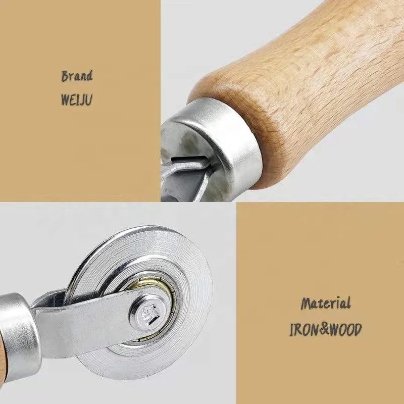 Durable Retainer Rolling Tool Door Window Screen Mesh Installation Tool steel and Wooden Handle Double End Hand Spline Roller