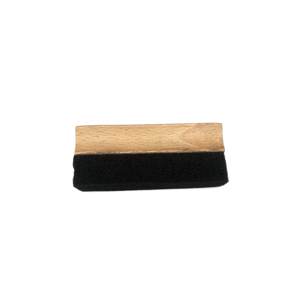 OEM  Customizable Premium Black Wooden Beard Debris Cleaning Brush with Sponge Beard Sponge for Sink and Grooming