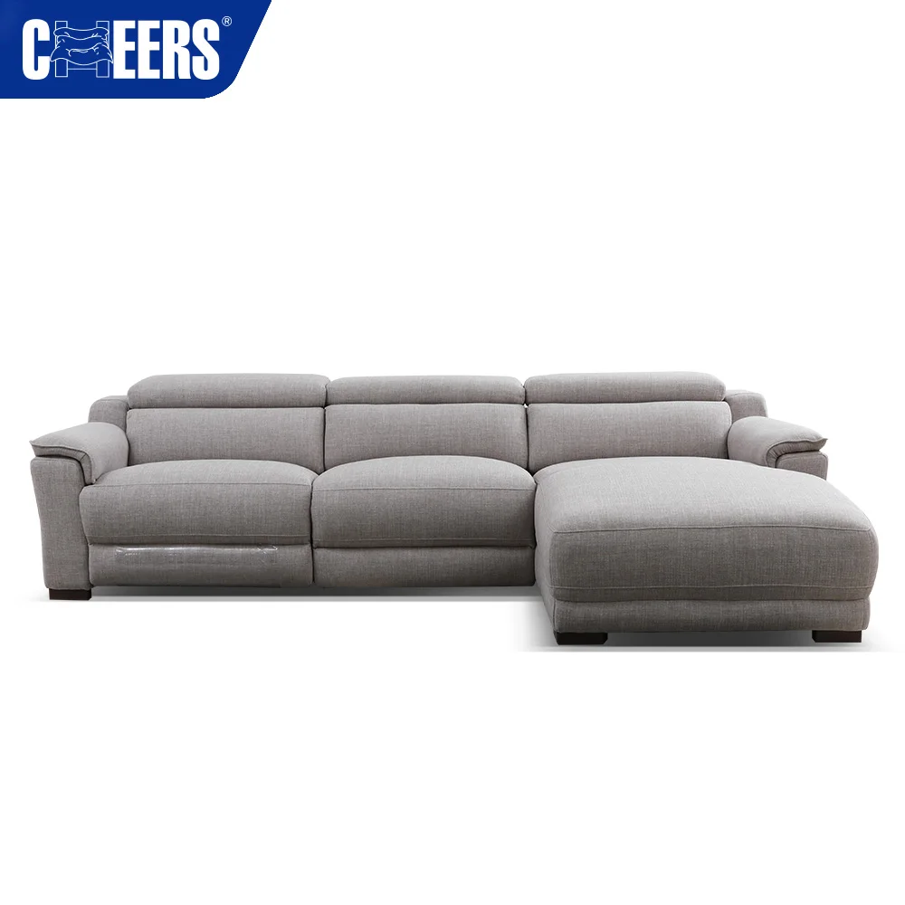 MANWAH CHEERS New Design Modern Electric Fabric Recliner Sectional Sofa with USB Port for Living Room