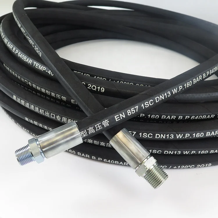 High Temperature Resistance Oem&Odm Smooth Surface Soft Flexible Sae 100 R1 1Sn Water Jet High Pressure Car Washer Hose
