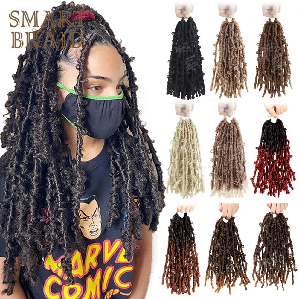 Butterfly Locs Crochet Hair 12 inch Short Distressed Faux Locs Crochet Hair Pre looped Natural Messy Butterfly Locs