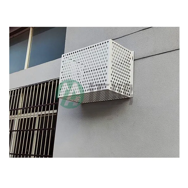 New Design Exterior Decorative Laser Cutting Aluminum Panel Perforated Metal Air Conditioner Covers