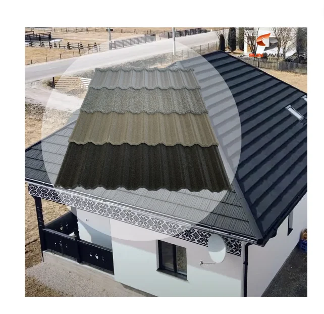 Villa Rooftop Design India Stone Coated Metal Roof Tiles Colorful Galvalume Corrugated Metal Roofing Sheets Price