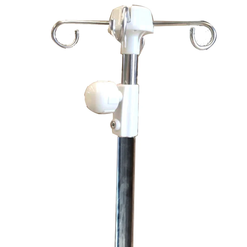 Hot-selling Stainless Steel Adjustable IV Rack Medical Infusion IV Stand Drip Bag Rod 2 Hooks Infusion Bag Hanger