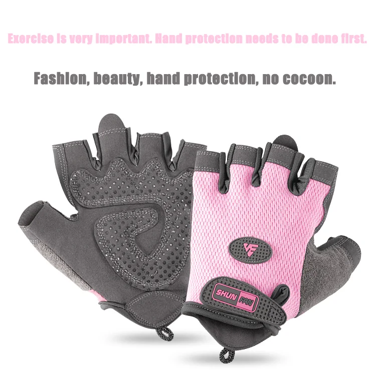 Chinese Supply Soft Half Finger Anti Slip Gloves Outdoor Sports Bicycle Gloves Breathable Gym Gloves Women