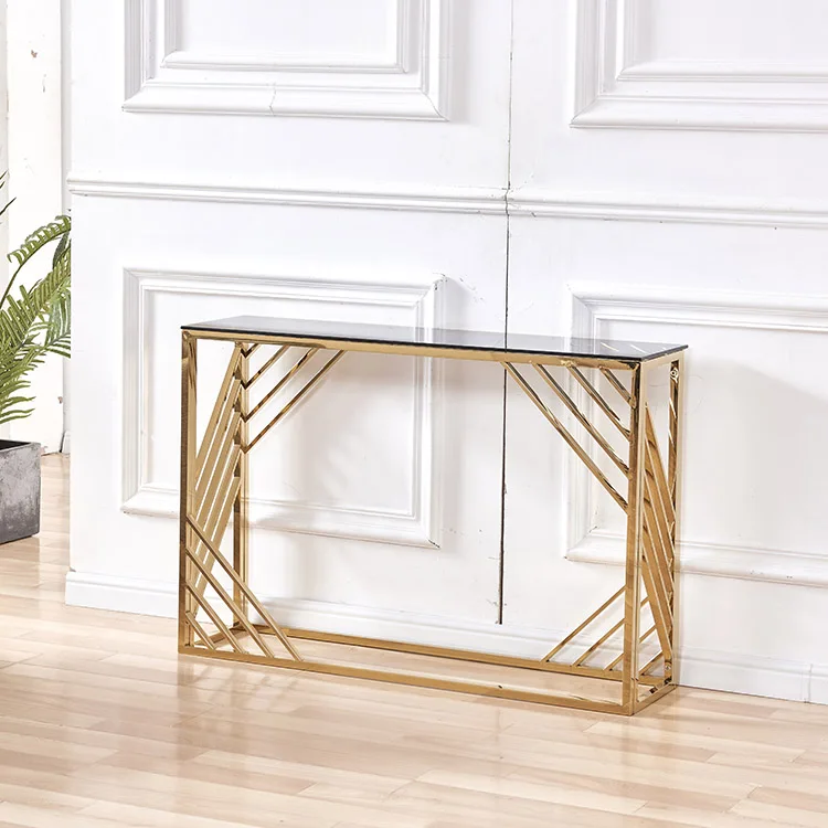 Приставка Под боковой столик для дома и офиса, приставка под диван, стол, Золотая Современная китайская стеклянная консоль, стеклянная металлическая Роскошная Скандинавская