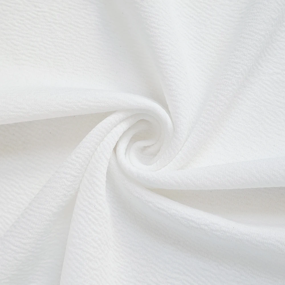 Высококачественная однотонная полиэфирная спандекс стрейч-мох интерлок для подводного крепа ткань женских платьев