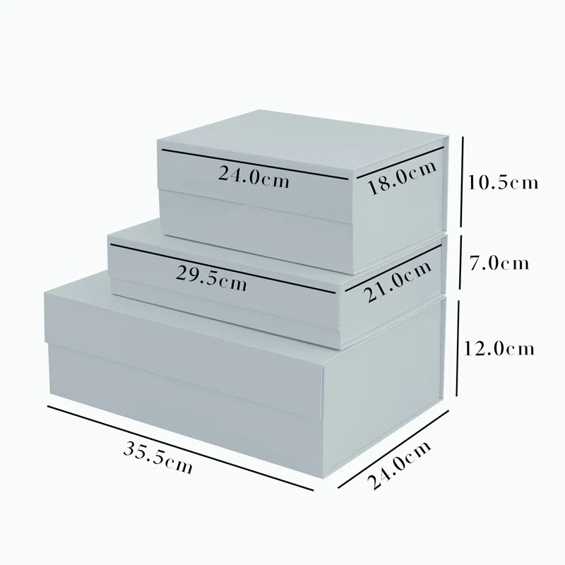 Custom gift packaging paper foldable magnetic gift box with ribbon closure