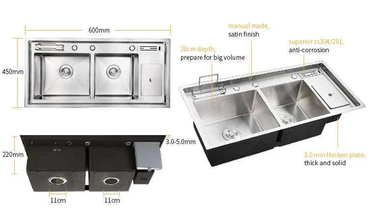 wholesale oem odm new style stainless steel kitchen sink handmade sink kitchen sink for nepal for kitchen