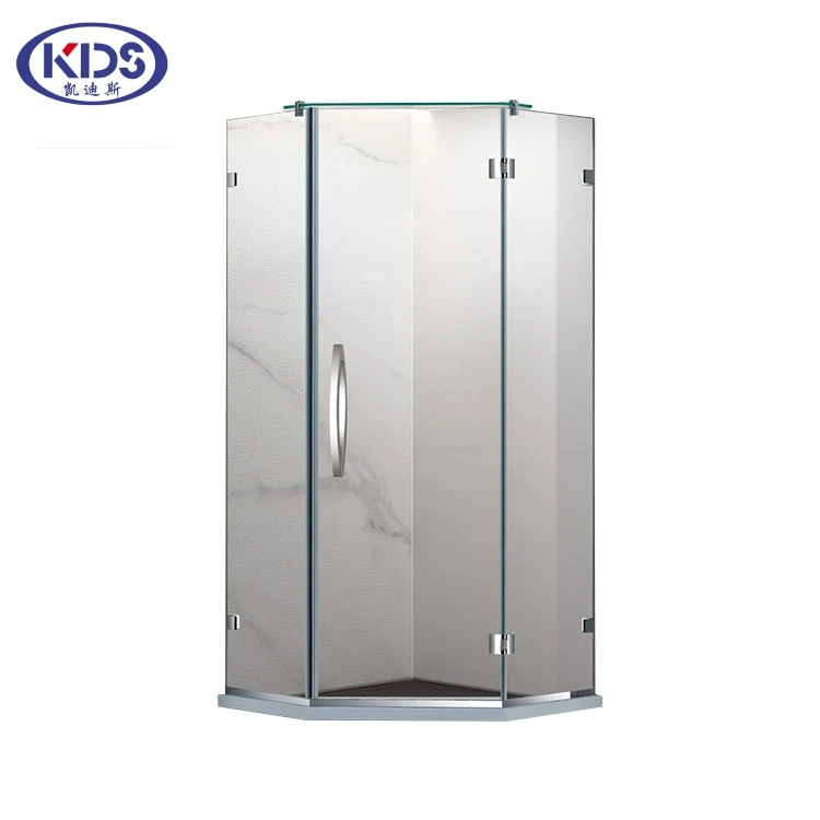 Индивидуальные безрамные душевые кабины для ванной комнаты Поворотная душевая дверь в форме ромба стеклянная кабина
