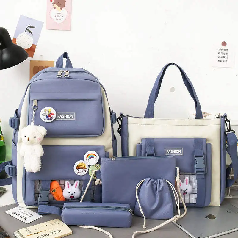 2024 school Backpack set lunch bags for School Bags Girl Kawaii College Student Kids Rucksack school bag set Custom Logo