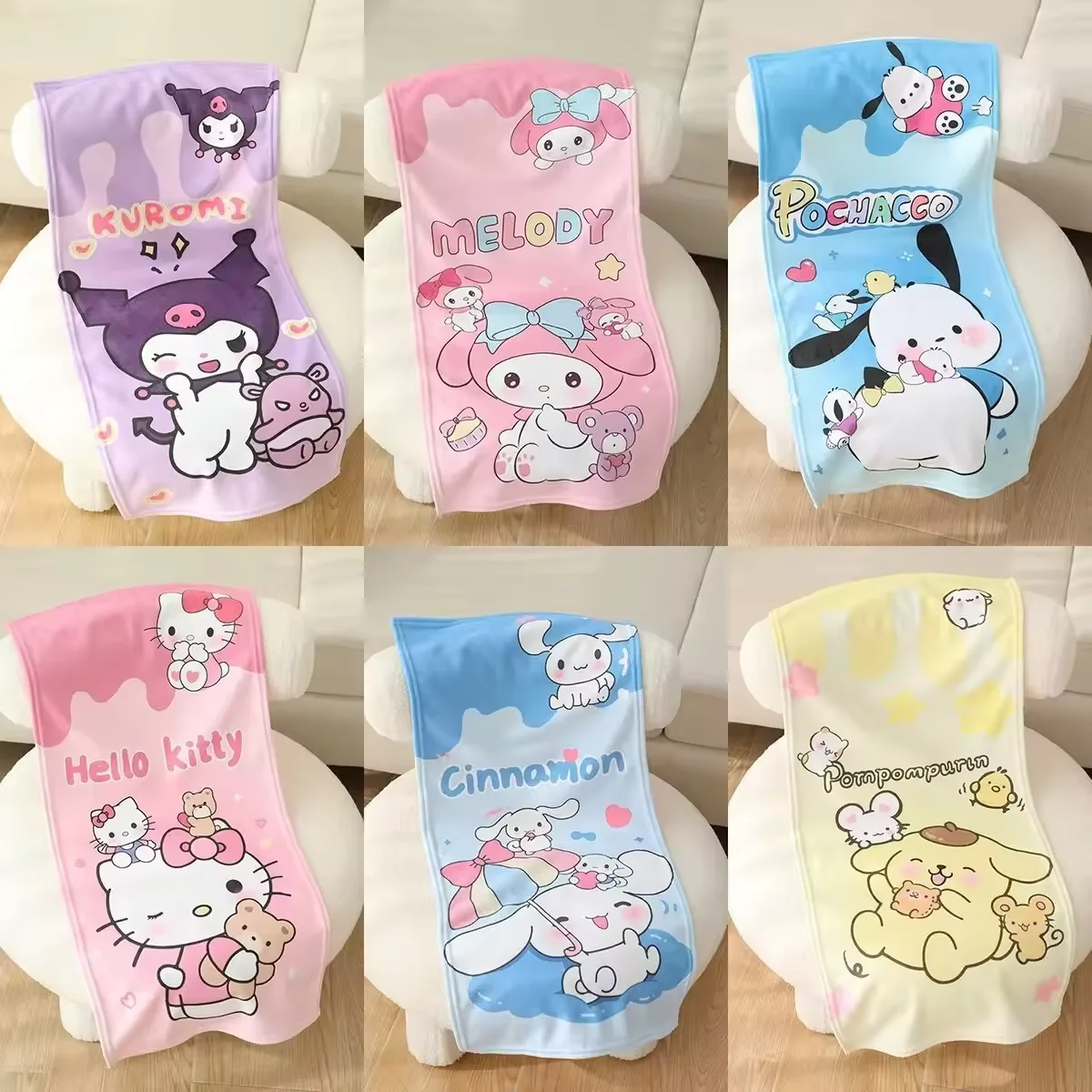 Anime Sanlio Super Soft Microfiber Bath and Gym Towel Face and Hand Spa Robe with Kt cat Kulomi for Wedding Occasions