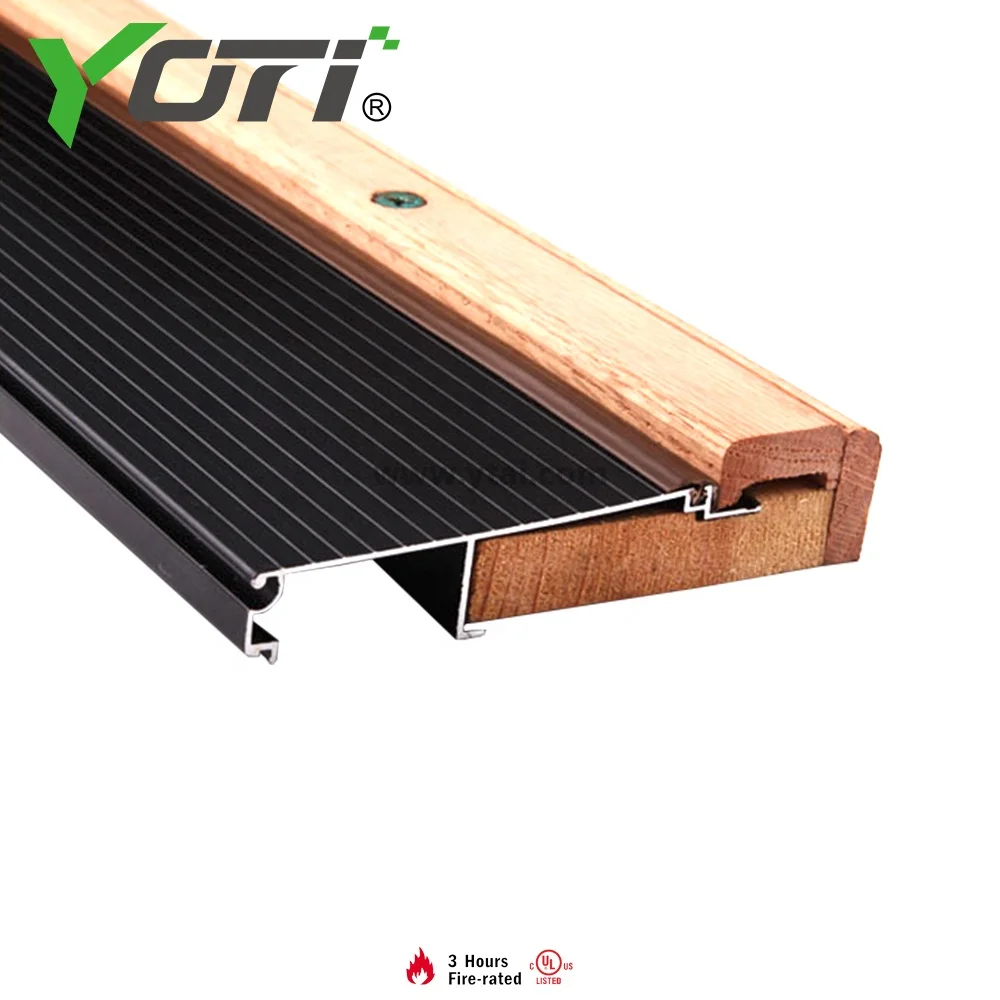 YDT501 Усиленный регулируемый порог для дверей гостиниц современный дизайн деревянные подставки материал алюминий 6063 T5 простая установка