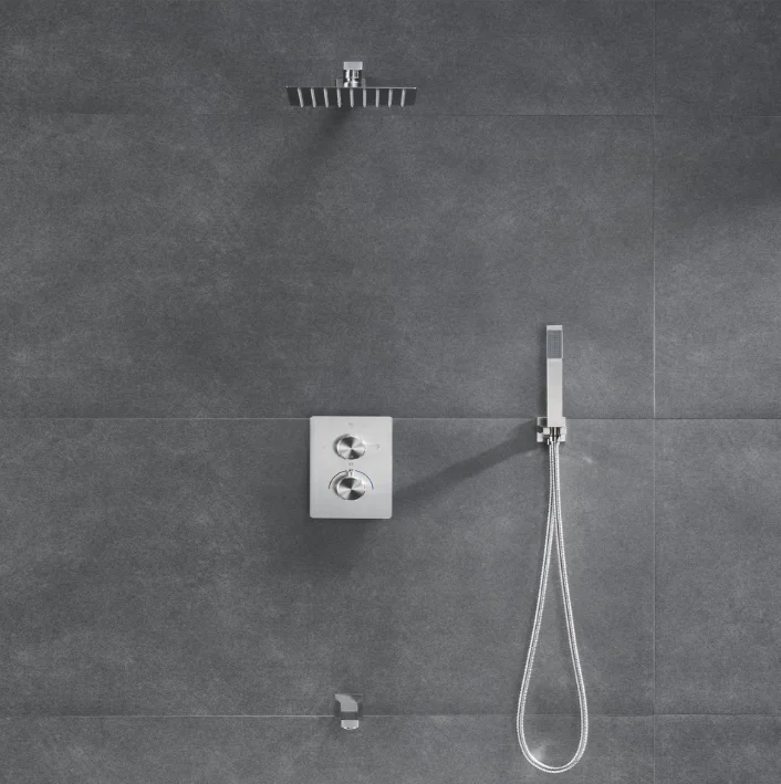 Concealed shower mixer thermostatic shower mixer set bathroom system faucet sets kit pictures