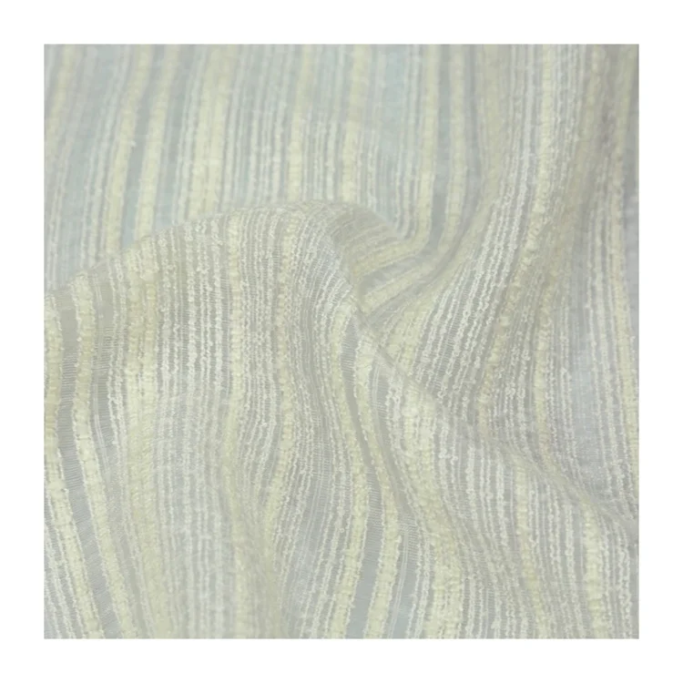 
100% Acrylic Piece Dyed Striped Pattern Sheer Clipped Jacquard Fabric For Shirt Dress Skirt 