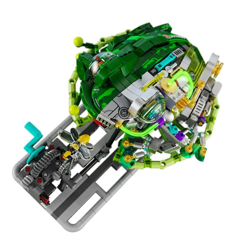 13058 Semi Mechanical Frog 898+pcs Building Blocks DIY Set with Display Stand ABS Plastic Puzzle Assembly Bricks Toys