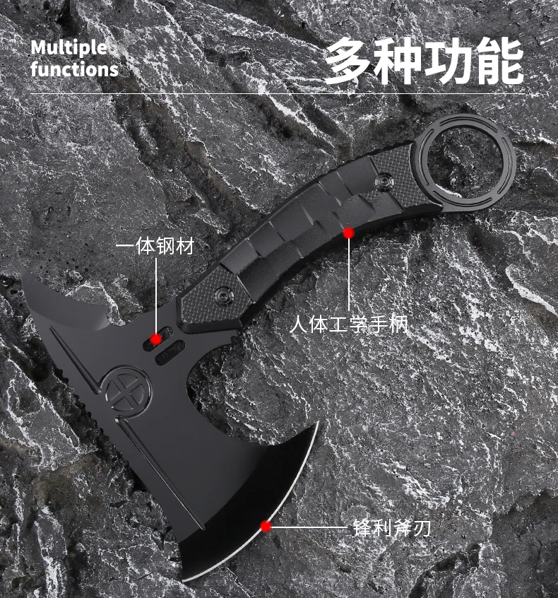 Outdoor multi function axe camping self defense axe garden cutting firewood home practical tactical axe ABS Handle