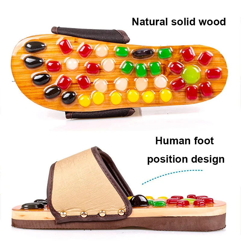 Wholesale Hot Sale Unisex Fashionable Style Improve Sleeping Blood Circulation Stone Therapy House Slippers Foot Massage Shoes