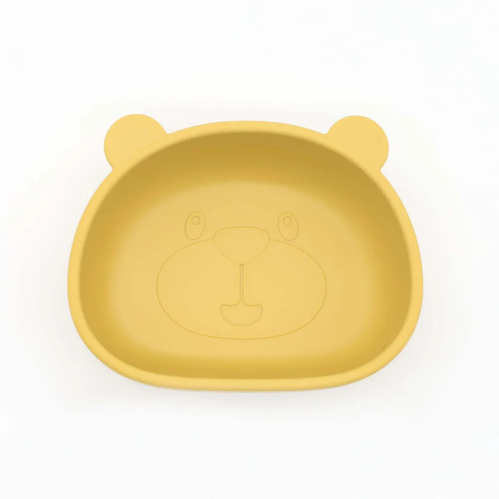 Silicone cartoon shape kids  baby feeding bowl feeding bowl big suction cup silicone unti-drop bowl
