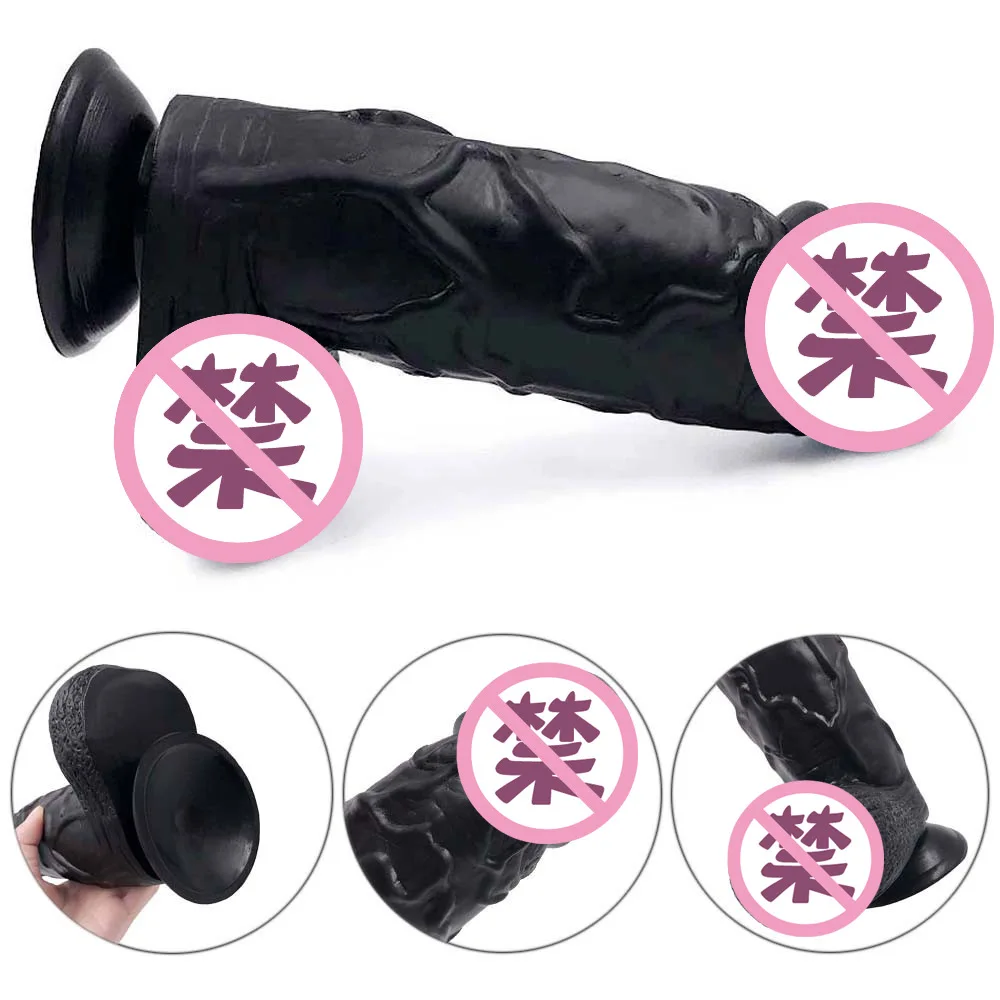 Artificial Big Silicone Rubber Penis Crystal Jelly Huge Dildo Toys For Woman Pink Transparent Colorful