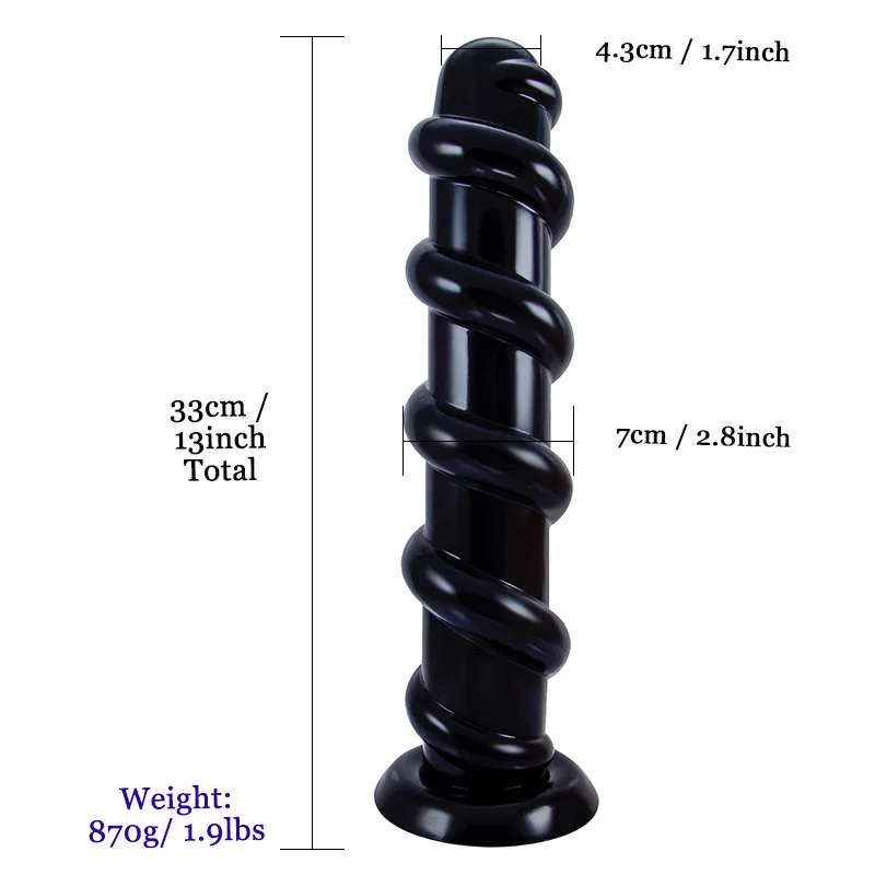 Huge Threaded Dildos with Suction Cup Stimulate Vagina Anus Big Butt Plug Soft Anal Dilator Sex Toys for Men Women