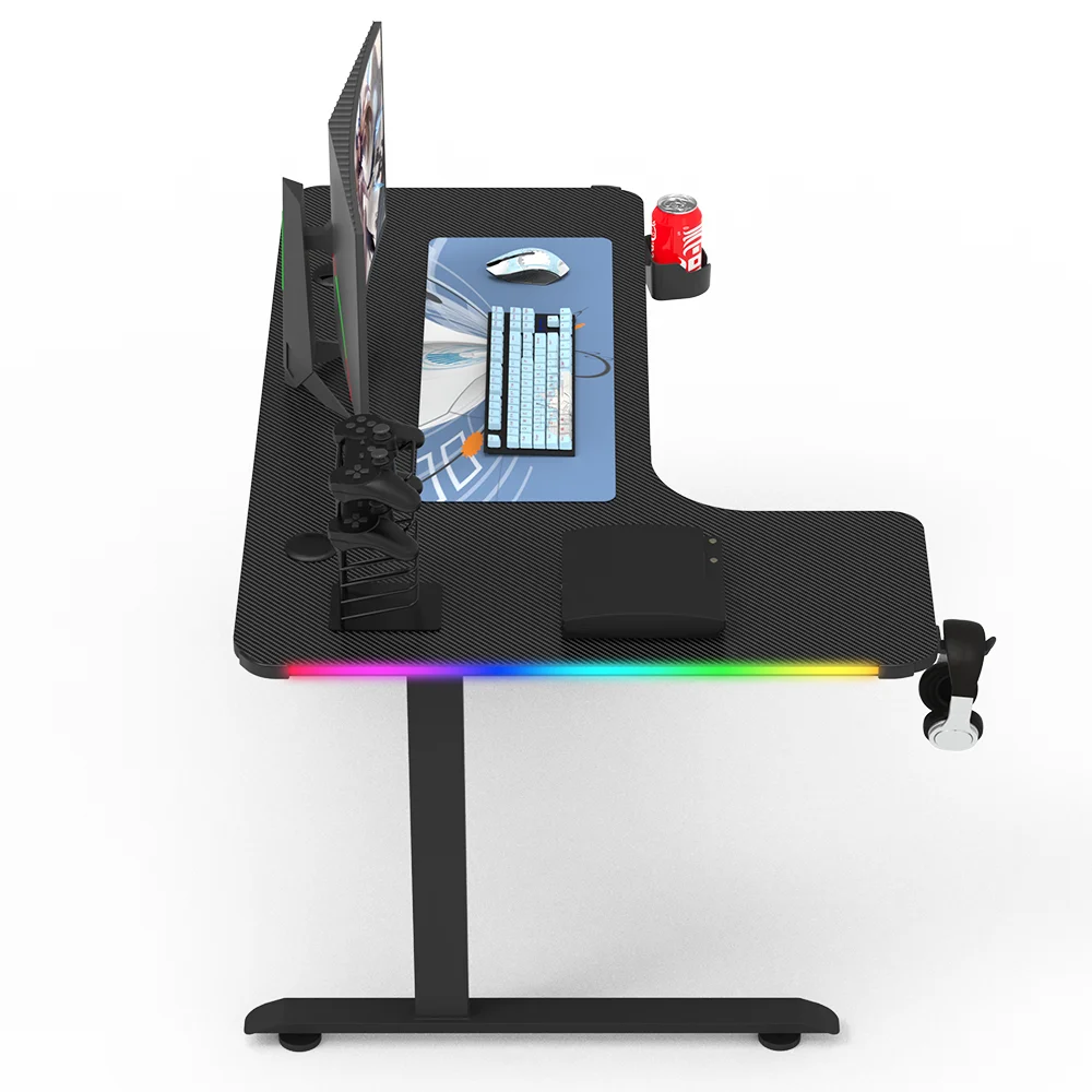Beisijie Free Sample Gaming Desk L Shaped Gaming Desk Gamer Computer Gaming  Table With RGB