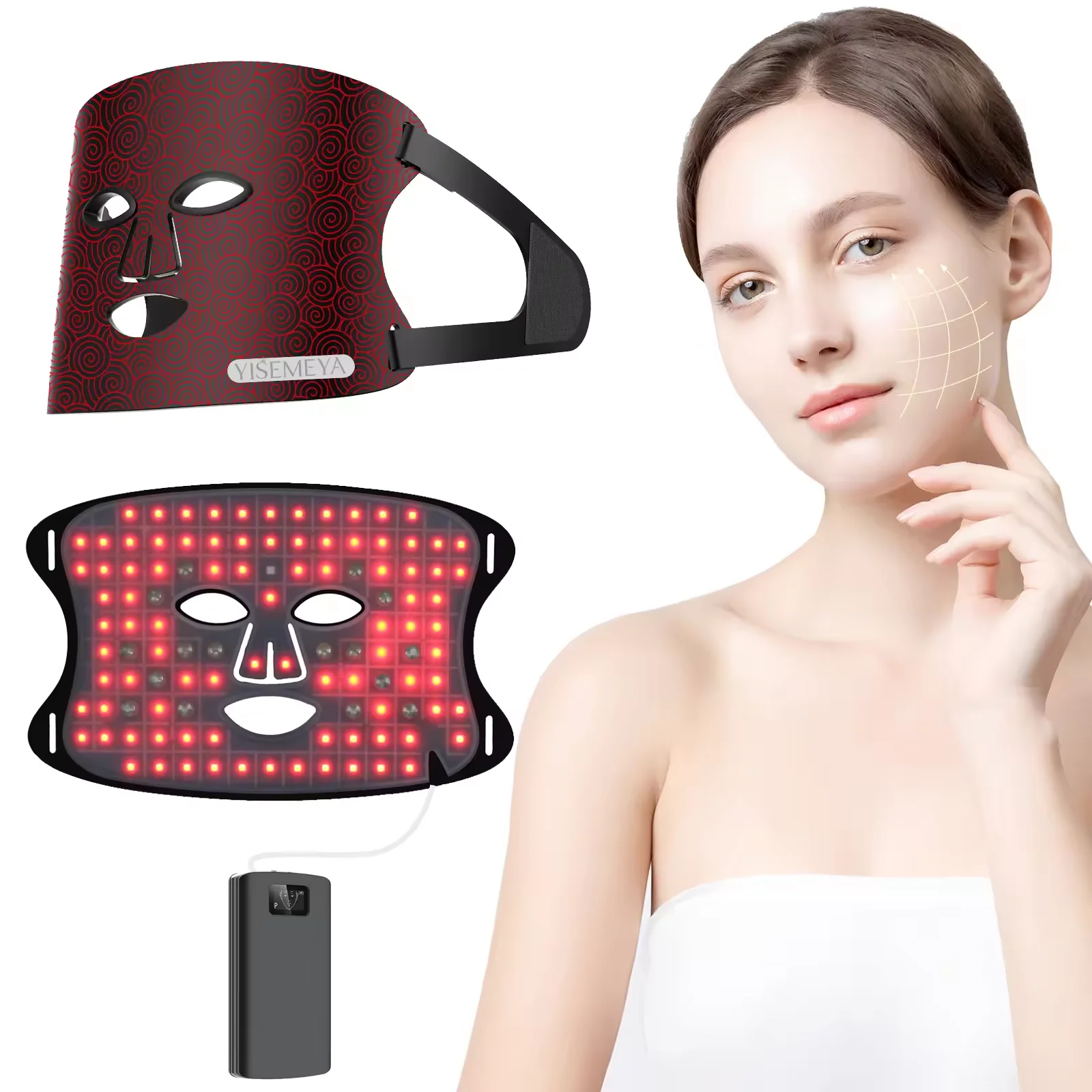 EMS Microcurrent Face Lift & Firming Anti-Wrinkle Silicone LED Mask IT/ZA Plugs Beauty & Personal Care Product